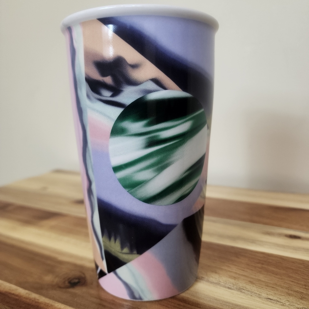 Starbucks 2014 Marble Ceramic Coffee Mug Abstract Geometric Mug Travel Tumbler
